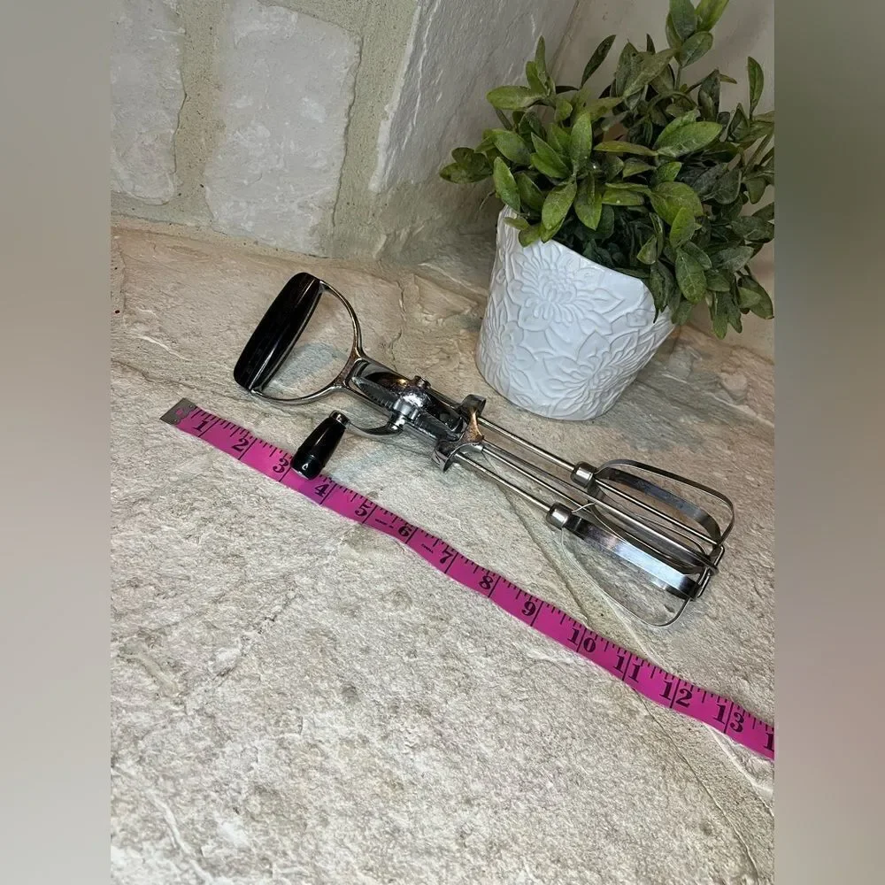 Vintage Stainless Steel ekco Best Hand Held, Manual, Mixer Beater, Made in USA